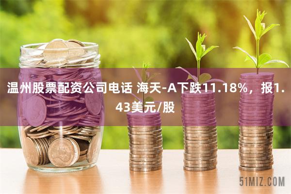 温州股票配资公司电话 海天-A下跌11.18%，报1.43美元/股